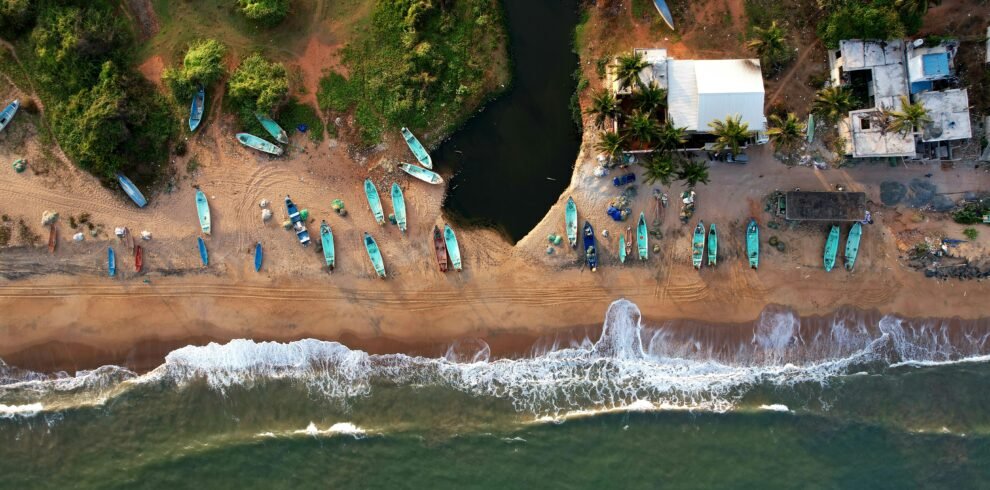 Pondicherry Mahabalipuram tour — Shore Temple standing at Bay of Bengal coast at golden sunrise Mahabalipuram